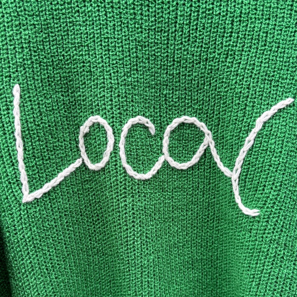 Wishlist Green “Local” Knit Boutique Sweater | Size M | Cozy Statement Pullover - Picture 5 of 9